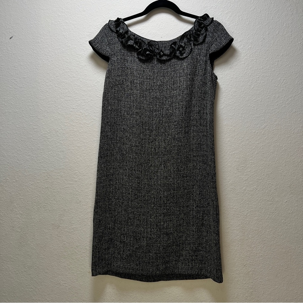 Aa Studio Gray Sheath Midi Dress with Cap Sleeves Large Petite